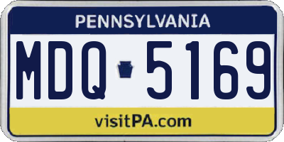 PA license plate MDQ5169