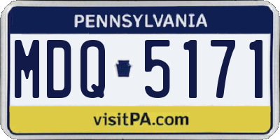 PA license plate MDQ5171