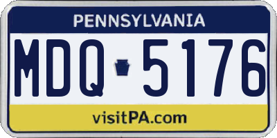 PA license plate MDQ5176