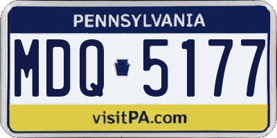 PA license plate MDQ5177
