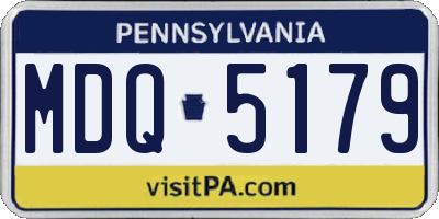 PA license plate MDQ5179