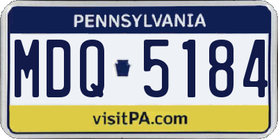 PA license plate MDQ5184
