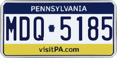 PA license plate MDQ5185
