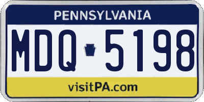 PA license plate MDQ5198