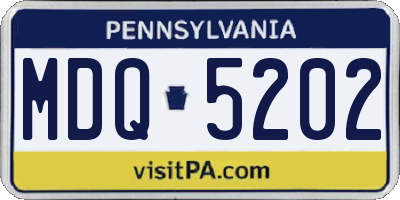 PA license plate MDQ5202
