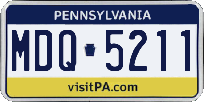 PA license plate MDQ5211