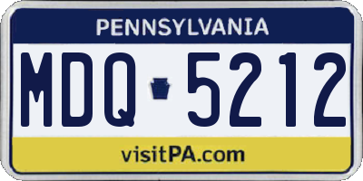 PA license plate MDQ5212