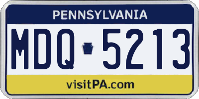 PA license plate MDQ5213