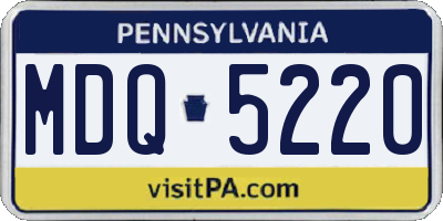 PA license plate MDQ5220