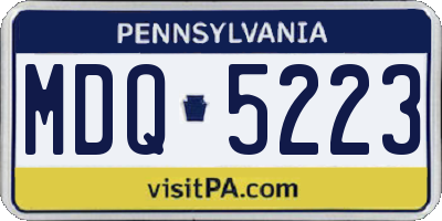 PA license plate MDQ5223