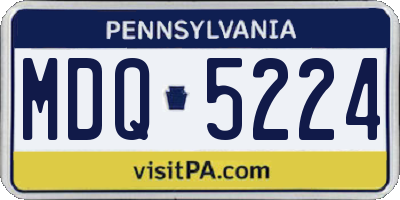 PA license plate MDQ5224