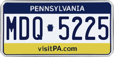 PA license plate MDQ5225