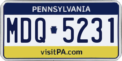 PA license plate MDQ5231