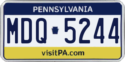 PA license plate MDQ5244