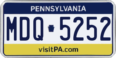 PA license plate MDQ5252