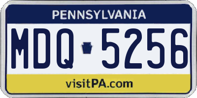PA license plate MDQ5256