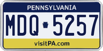PA license plate MDQ5257