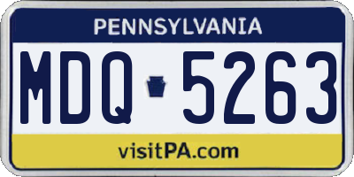 PA license plate MDQ5263