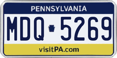 PA license plate MDQ5269