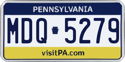 PA license plate MDQ5279