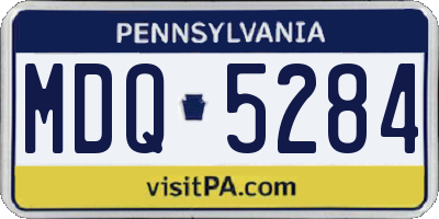 PA license plate MDQ5284