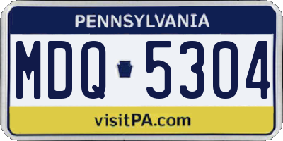 PA license plate MDQ5304