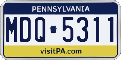 PA license plate MDQ5311