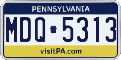 PA license plate MDQ5313