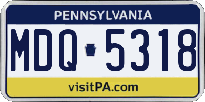 PA license plate MDQ5318
