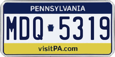 PA license plate MDQ5319