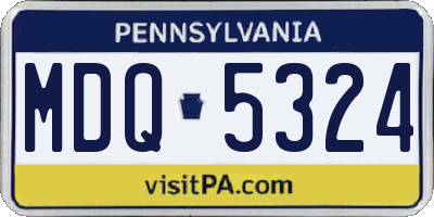 PA license plate MDQ5324