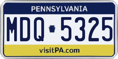 PA license plate MDQ5325
