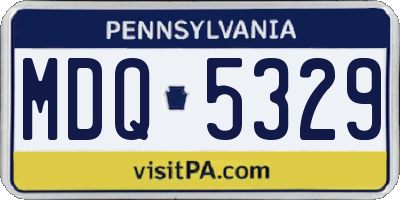 PA license plate MDQ5329
