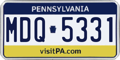PA license plate MDQ5331