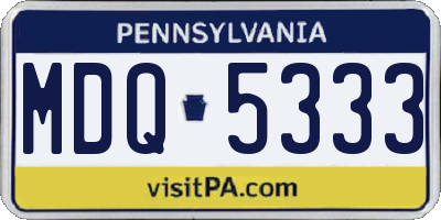 PA license plate MDQ5333