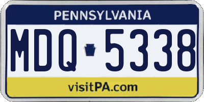 PA license plate MDQ5338