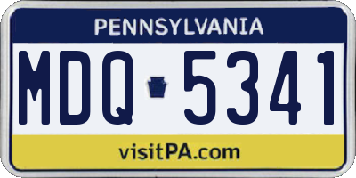 PA license plate MDQ5341