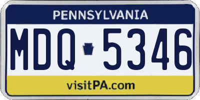 PA license plate MDQ5346