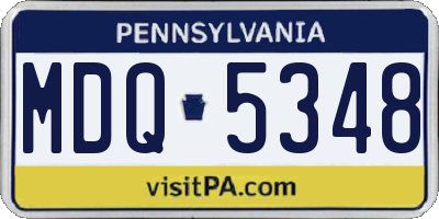 PA license plate MDQ5348