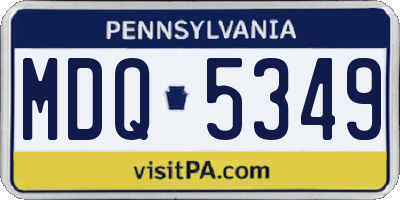 PA license plate MDQ5349