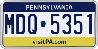 PA license plate MDQ5351