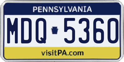 PA license plate MDQ5360