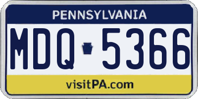 PA license plate MDQ5366