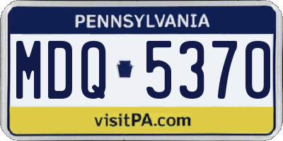 PA license plate MDQ5370