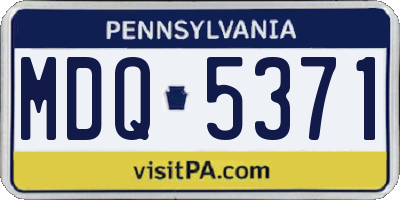 PA license plate MDQ5371