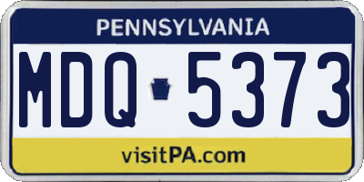 PA license plate MDQ5373