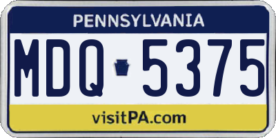PA license plate MDQ5375