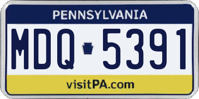PA license plate MDQ5391