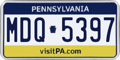 PA license plate MDQ5397