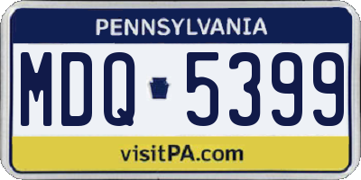 PA license plate MDQ5399